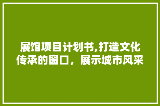 展馆项目计划书,打造文化传承的窗口，展示城市风采的舞台