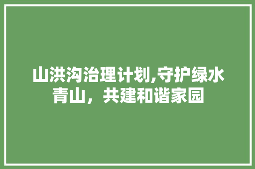 山洪沟治理计划,守护绿水青山，共建和谐家园