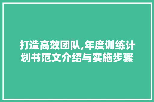 打造高效团队,年度训练计划书范文介绍与实施步骤