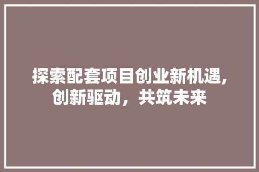 探索配套项目创业新机遇,创新驱动，共筑未来