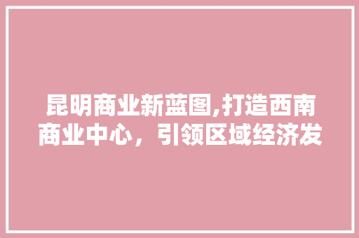 昆明商业新蓝图,打造西南商业中心，引领区域经济发展