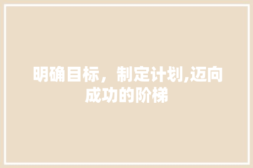 明确目标，制定计划,迈向成功的阶梯