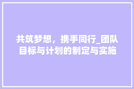 共筑梦想，携手同行_团队目标与计划的制定与实施
