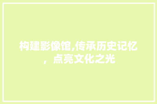 构建影像馆,传承历史记忆，点亮文化之光