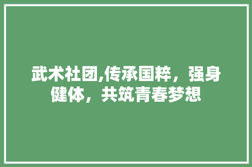 武术社团,传承国粹，强身健体，共筑青春梦想