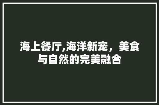 海上餐厅,海洋新宠，美食与自然的完美融合