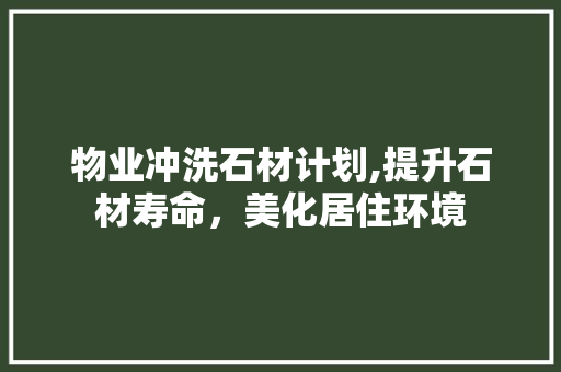 物业冲洗石材计划,提升石材寿命，美化居住环境