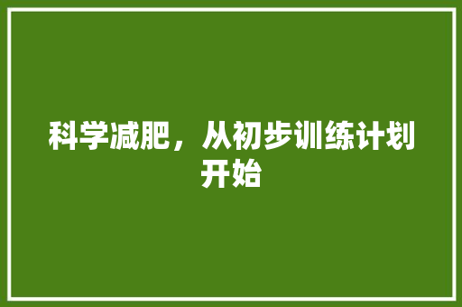 科学减肥，从初步训练计划开始 工作总结