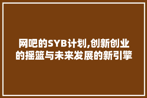 网吧的SYB计划,创新创业的摇篮与未来发展的新引擎