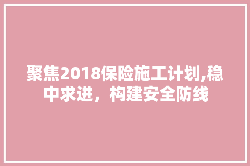 聚焦2018保险施工计划,稳中求进，构建安全防线