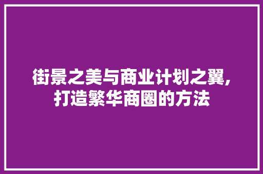 街景之美与商业计划之翼,打造繁华商圈的方法