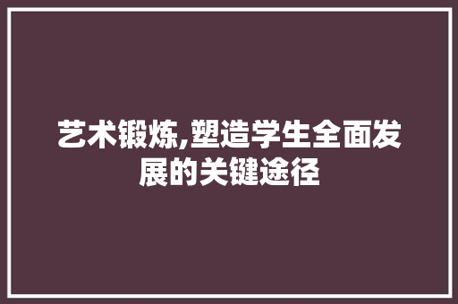 艺术锻炼,塑造学生全面发展的关键途径