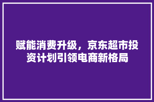 赋能消费升级，京东超市投资计划引领电商新格局
