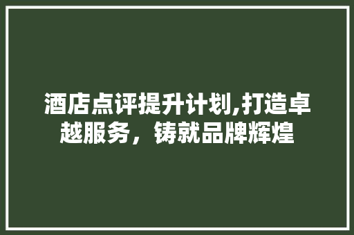 酒店点评提升计划,打造卓越服务，铸就品牌辉煌