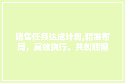 销售任务达成计划,精准布局，高效执行，共创辉煌