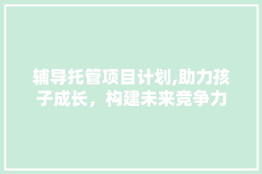 辅导托管项目计划,助力孩子成长，构建未来竞争力 工作类