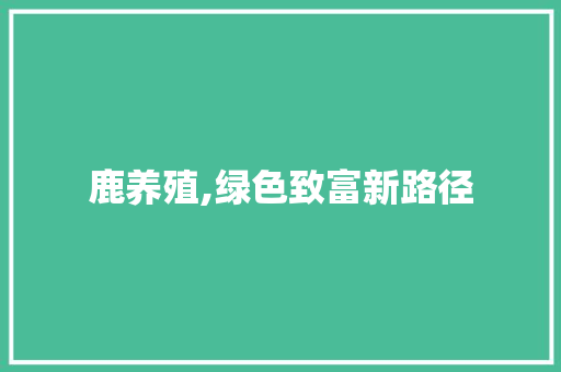 鹿养殖,绿色致富新路径