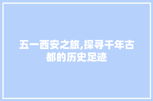 五一西安之旅,探寻千年古都的历史足迹