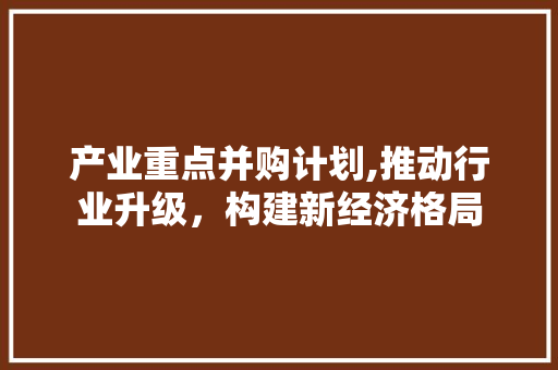 产业重点并购计划,推动行业升级，构建新经济格局