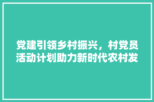 党建引领乡村振兴，村党员活动计划助力新时代农村发展