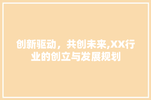创新驱动，共创未来,XX行业的创立与发展规划