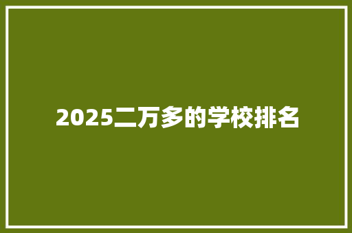 2025二万多的学校排名