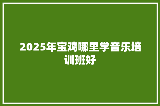 2025年宝鸡哪里学音乐培训班好