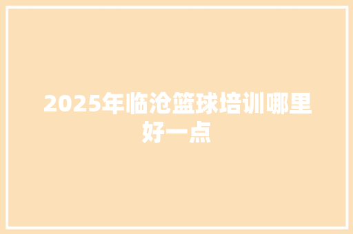 2025年临沧篮球培训哪里好一点