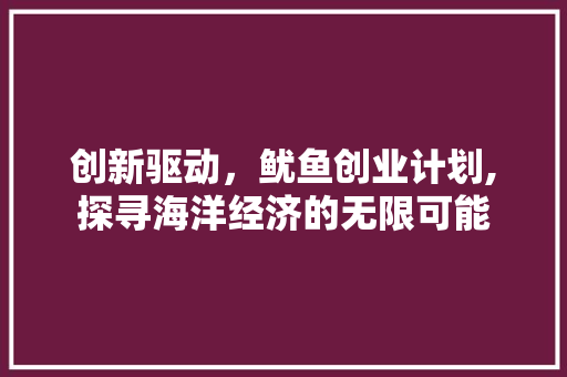 创新驱动，鱿鱼创业计划,探寻海洋经济的无限可能