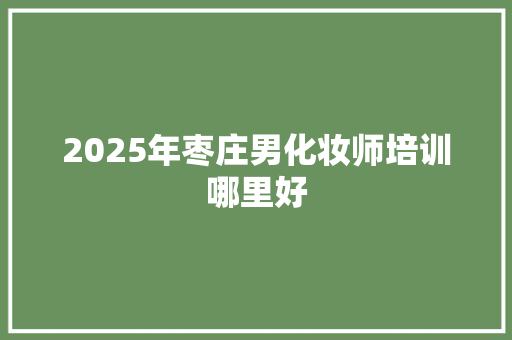2025年枣庄男化妆师培训哪里好