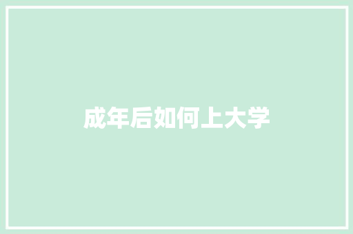 成年后如何上大学 工作总结