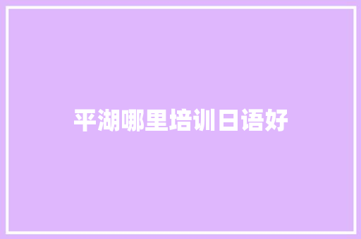 平湖哪里培训日语好 工作报告