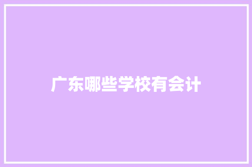 广东哪些学校有会计 采访稿