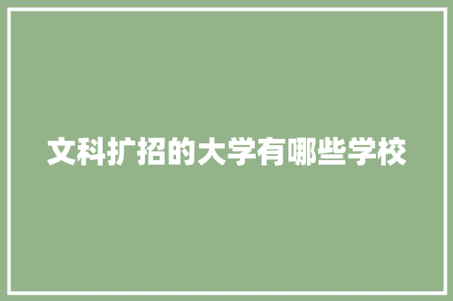 文科扩招的大学有哪些学校 工作报告