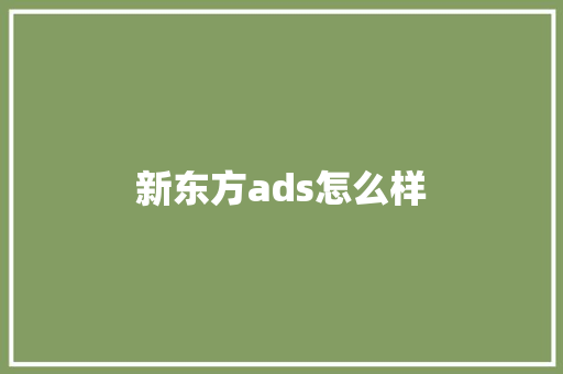 新东方ads怎么样