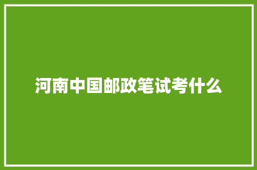 河南中国邮政笔试考什么