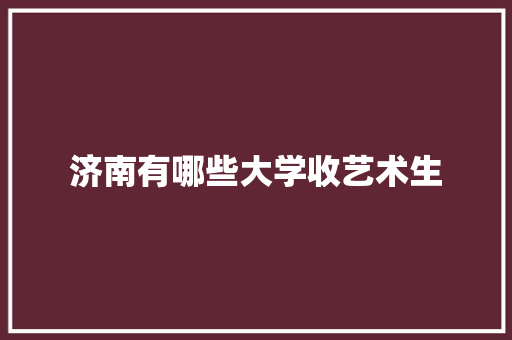 济南有哪些大学收艺术生 采访稿