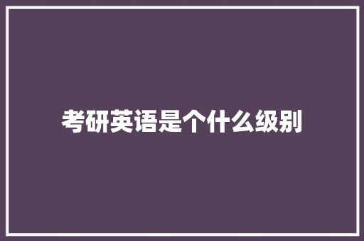 考研英语是个什么级别