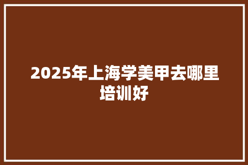 2025年上海学美甲去哪里培训好