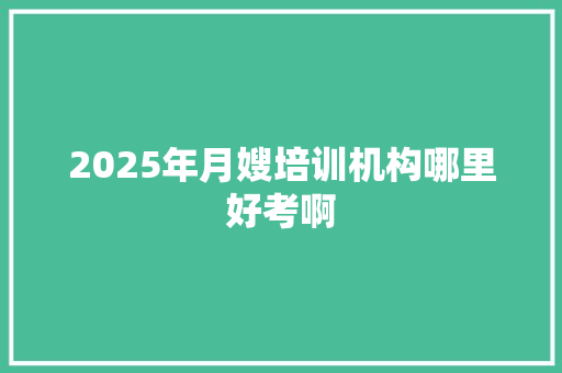 2025年月嫂培训机构哪里好考啊