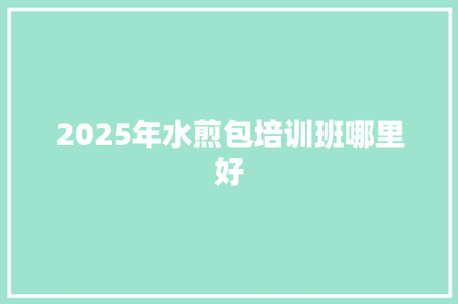 2025年水煎包培训班哪里好