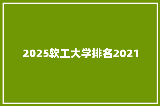 2025软工大学排名2021