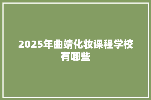 2025年曲靖化妆课程学校有哪些 工作报告