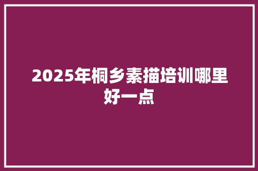 2025年桐乡素描培训哪里好一点 特写稿